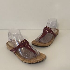 UGG Australia Womens Size 7 Deitra Thong Sandals Pomegranate Pink Cork Comfort